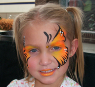 Orange Butterfly Face Painting