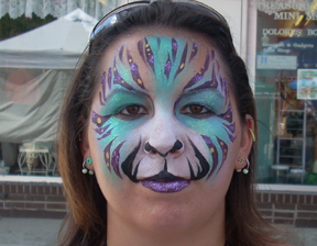 Purple Tiger Face Painting